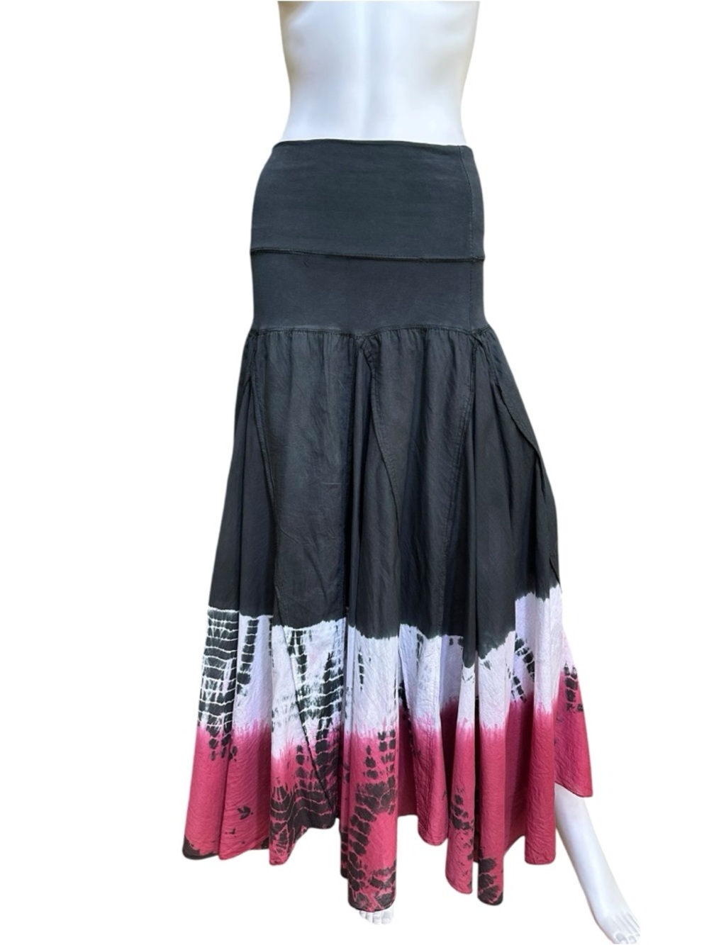 Women's Black-to-Pink Ombre Maxi Skirt, S